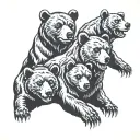3 bear cubs tattoo design idea