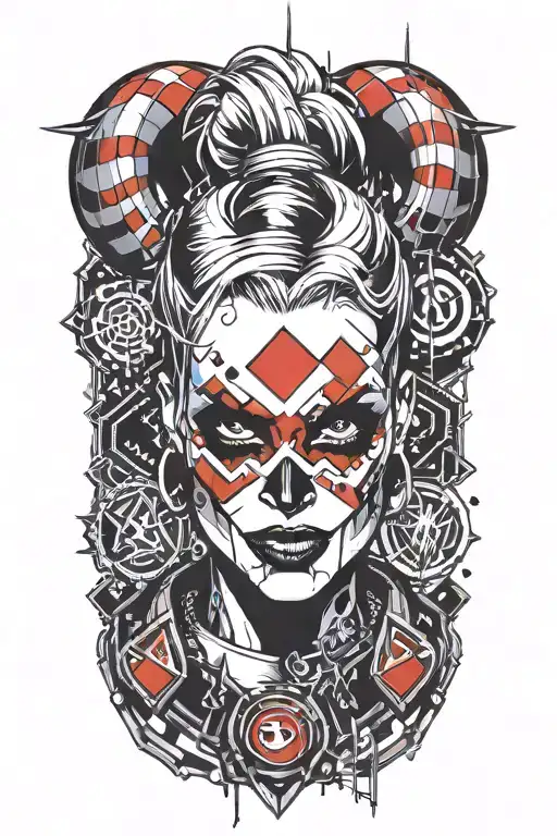 harley quinn attractive tattoo design idea