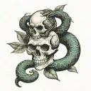 SKULL AND SNAKE tattoo design idea
