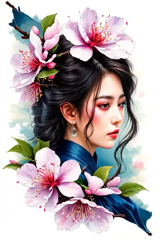 Japanese cherry blossom tattoo design idea