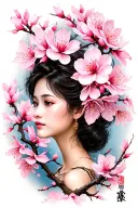 Japanese cherry blossom tattoo design idea