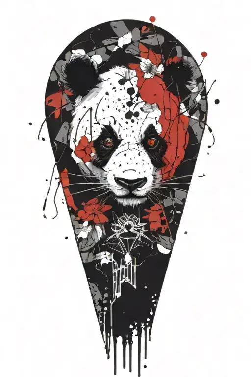 thick panda thick polka tattoo design idea