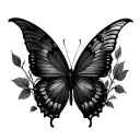combine the medusa, poison tree, butterfly, semicolon in one tattoo, butterfly design tattoo design idea