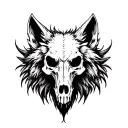 wolf skull front view tattoo design idea