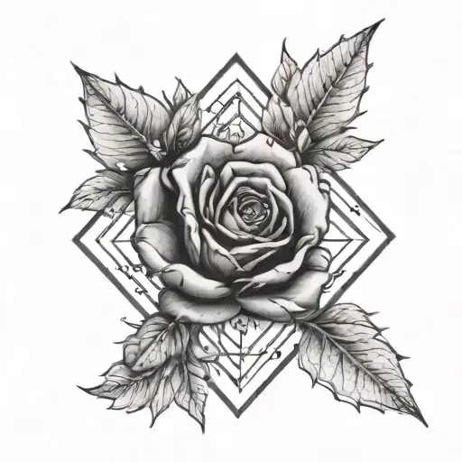 January, December, and may birth flowers in a diamond shaped line outlining..  tattoo design idea