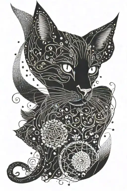 Black cat wiccan tattoo tattoo design idea