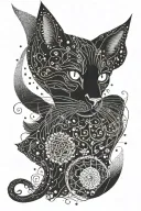 Black cat wiccan tattoo tattoo design idea