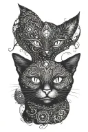 Black cat wiccan tattoo tattoo design idea