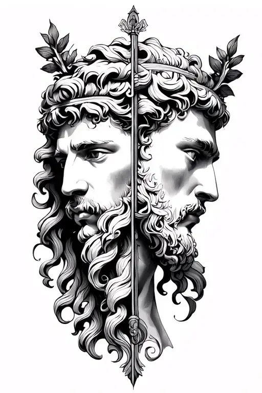Castor And Pollux greek mythology tattoo design idea