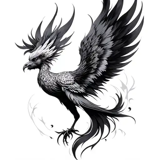 Feminine Phoenix tattoo design idea