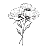 poppy flowers tattoo design idea