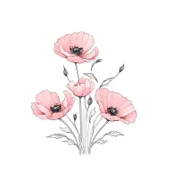 poppy flowers tattoo design idea
