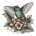 cicada and a hummingbird tattoo design idea