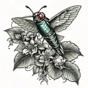 cicada and a hummingbird tattoo design idea
