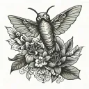 cicada and a hummingbird tattoo design idea