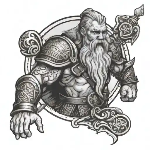 norse god oden viking tattoo design idea