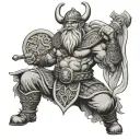 norse god oden viking tattoo design idea