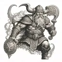 norse god oden viking tattoo design idea