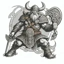 norse god oden viking tattoo design idea