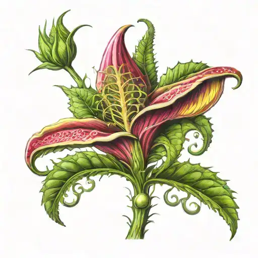 Cannabis carnivorous plant you can design tattoo design idea