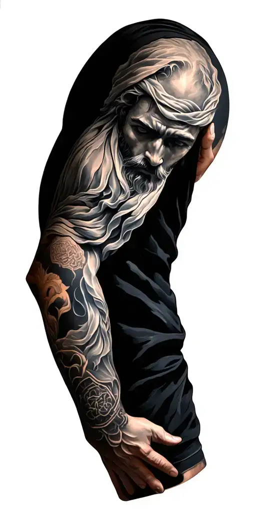 biblical men's arm sleeve tattoo tattoo design idea