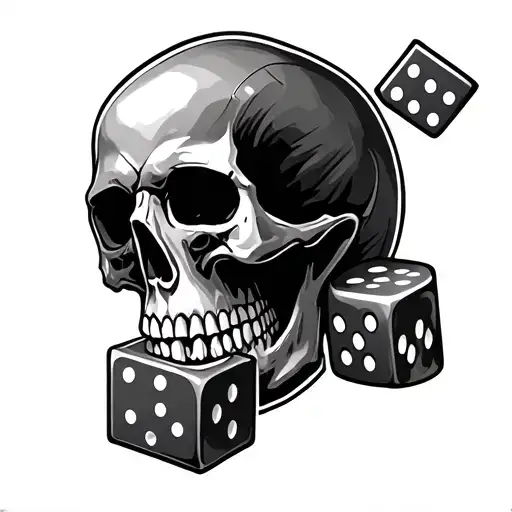 skull and dice half sleeve tattoo tattoo design idea