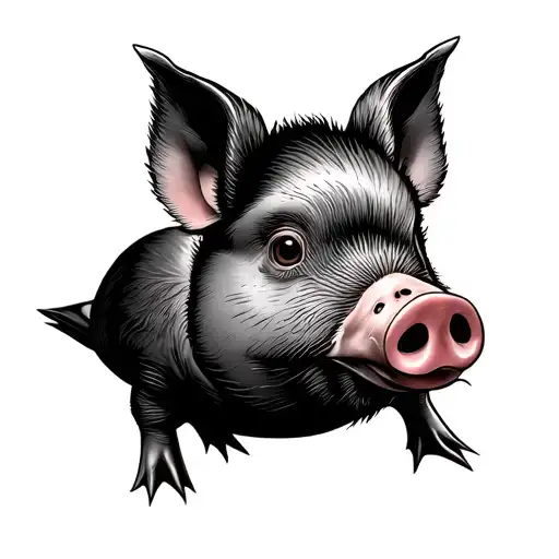 pig duck tattoo design idea