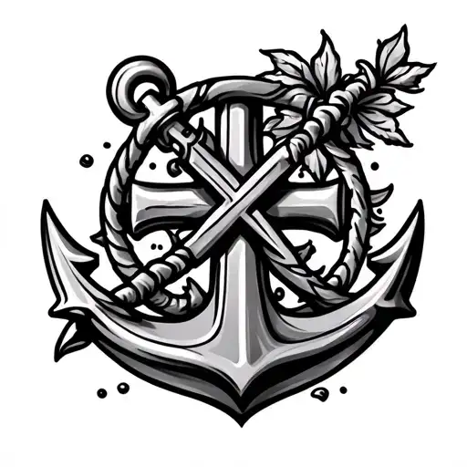 anchor and cross tattoo tattoo design idea
