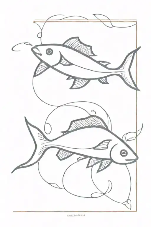 PISCES FISH tattoo design idea