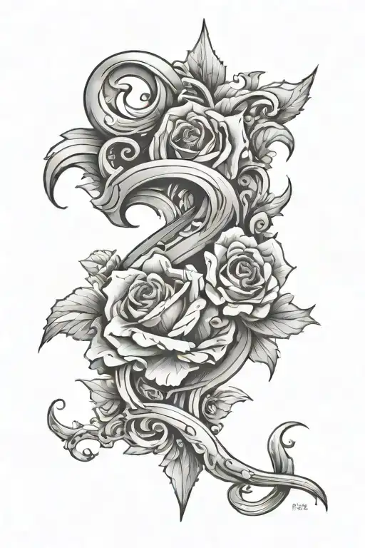 tattoo from the set of numbers 17 19 20 22 combined tattoo design idea