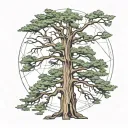 redwood tree cedar tree oak tree ai tattoo design idea