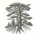 redwood tree cedar tree oak tree ai tattoo design idea