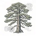 redwood tree cedar tree oak tree ai tattoo design idea