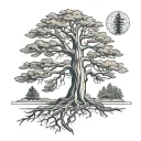 redwood tree cedar tree oak tree ai tattoo design idea