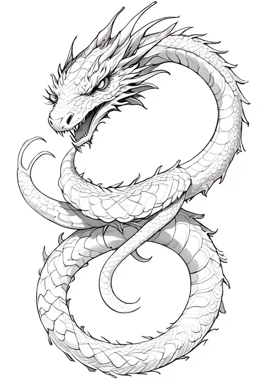 Dragon and snake tattoo design idea