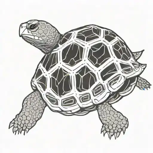 side earth tortoise tattoo design idea