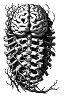 Brain nervous system spine tattoo design idea