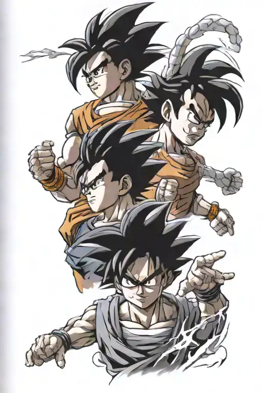 goku and Huey freeman  tattoo design idea