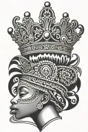 African Queen Crown tattoo design idea