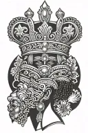 African Queen Crown tattoo design idea