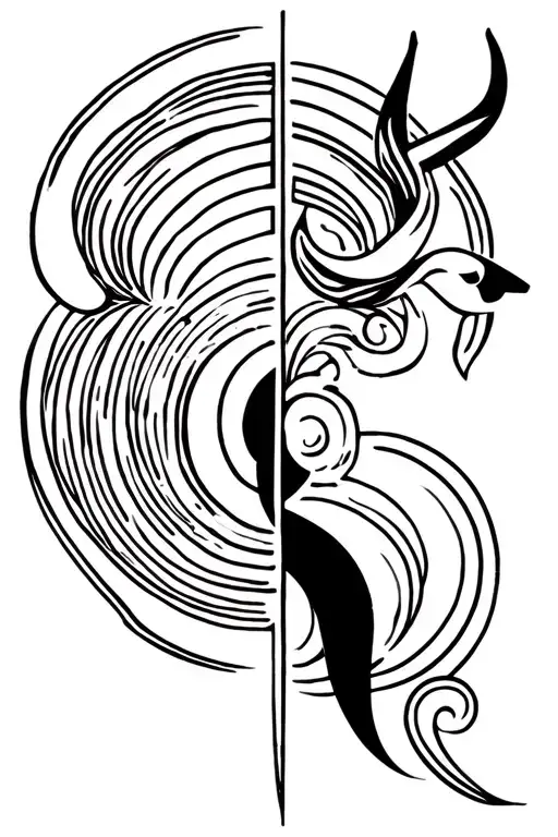 Combination of Taurus, Gemini and Aquarius symbol tattoo design idea