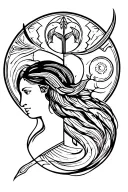 Combination of Taurus, Gemini and Aquarius symbol tattoo design idea