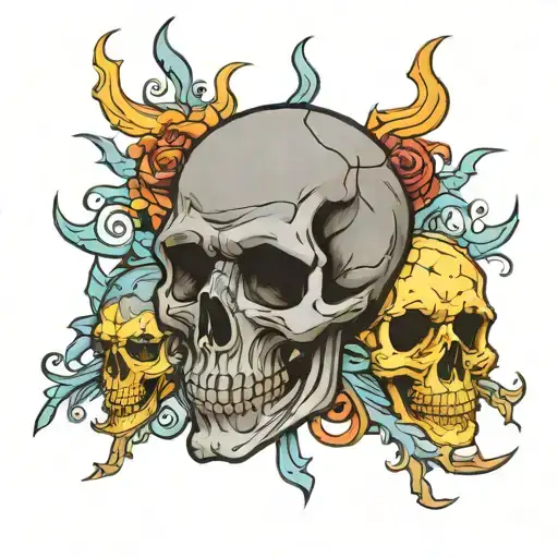 skull adorned tattoo design idea