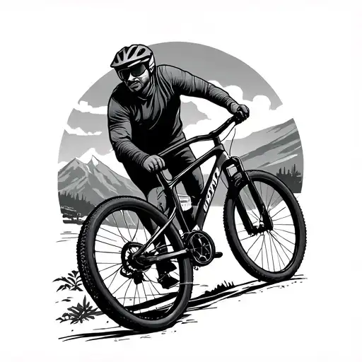 Tasmania mountain bike beer tattoo design idea