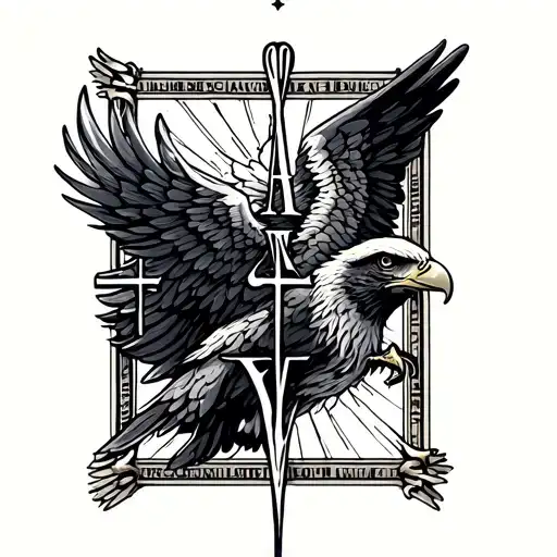 A rectangle with Roman numerals inside going longways in one line, with an eagle wing coming out the side where the Roma tattoo design idea