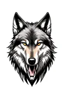 wolf head tattoo design idea