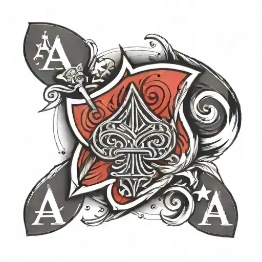 a sketch of a tattoo on the inside of the forearm in black. the Ace of Spades card with the letter A in the center, next tattoo design idea