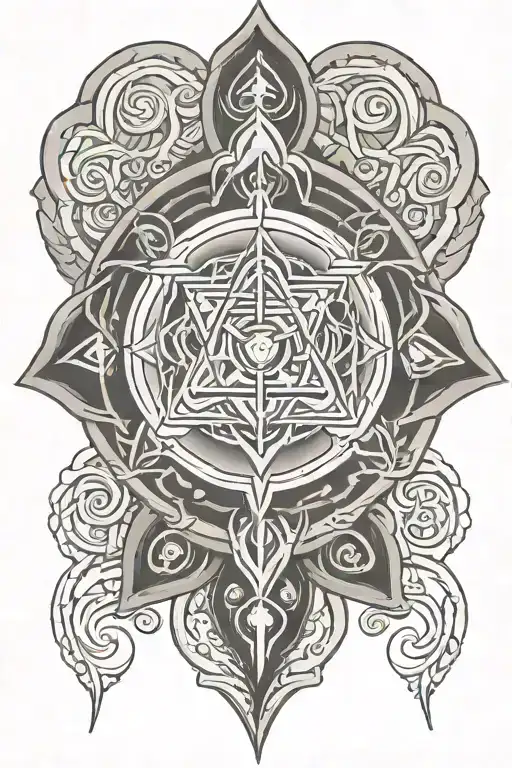 chakra inspired tattoo featuring the air nation symbol from avatar tattoo design idea