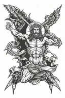 spinal cord, cancer survivor Jesus Christ is my savior beating the odds tattoo design idea