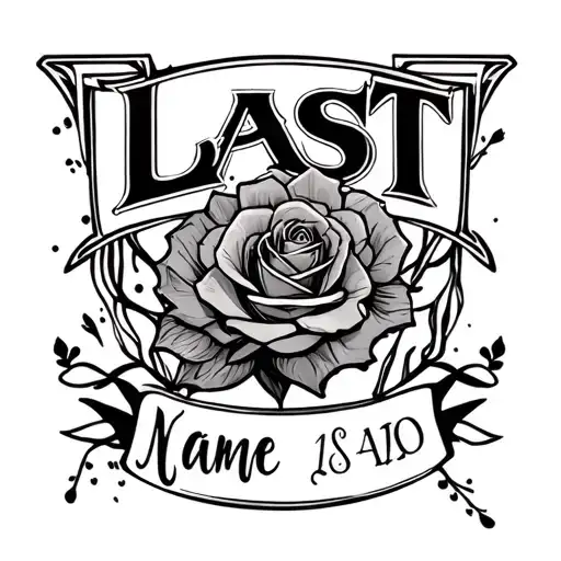 Last Name tattoo design idea
